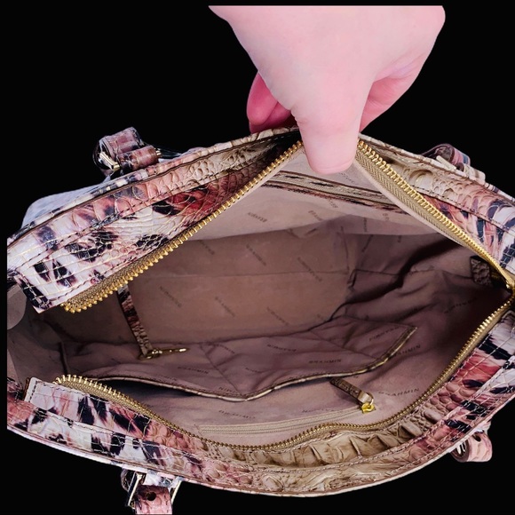 BRAHMIN MEDIUM MISHA PROWL CHEETAH PINK GOLD TOTE - Picture 7 of 12